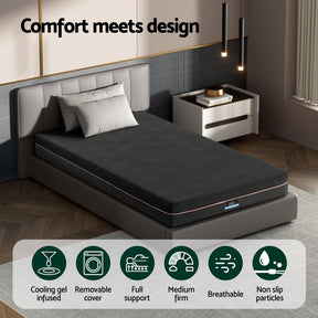 Giselle 18cm Memory Foam Mattress Green Tea Foam Cool Gel Foam Mattresses Single - SportZone.co.nz