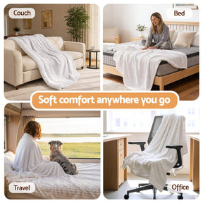 Giselle 203x230cm Throw Blanket Fleece Soft Lightweight Cozy Sofa Couch Bed Throw - SportZone.co.nz