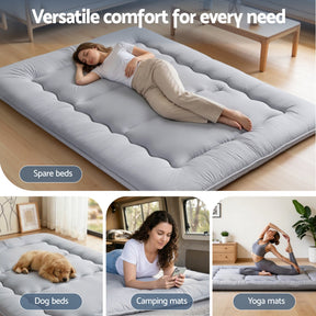 Giselle Bedding 10cm Japanese Floor Mattress Foldable Futon Mattress Washable Cover Straps - SportZone.co.nz