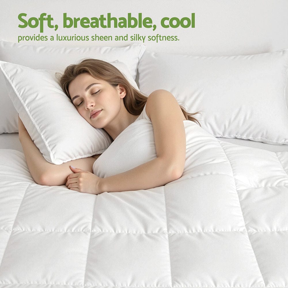 Giselle Bedding 200GSM Bamboo Quilt Summer Quilts All Season Doona Duvet Lightweight Super King - SportZone.co.nz