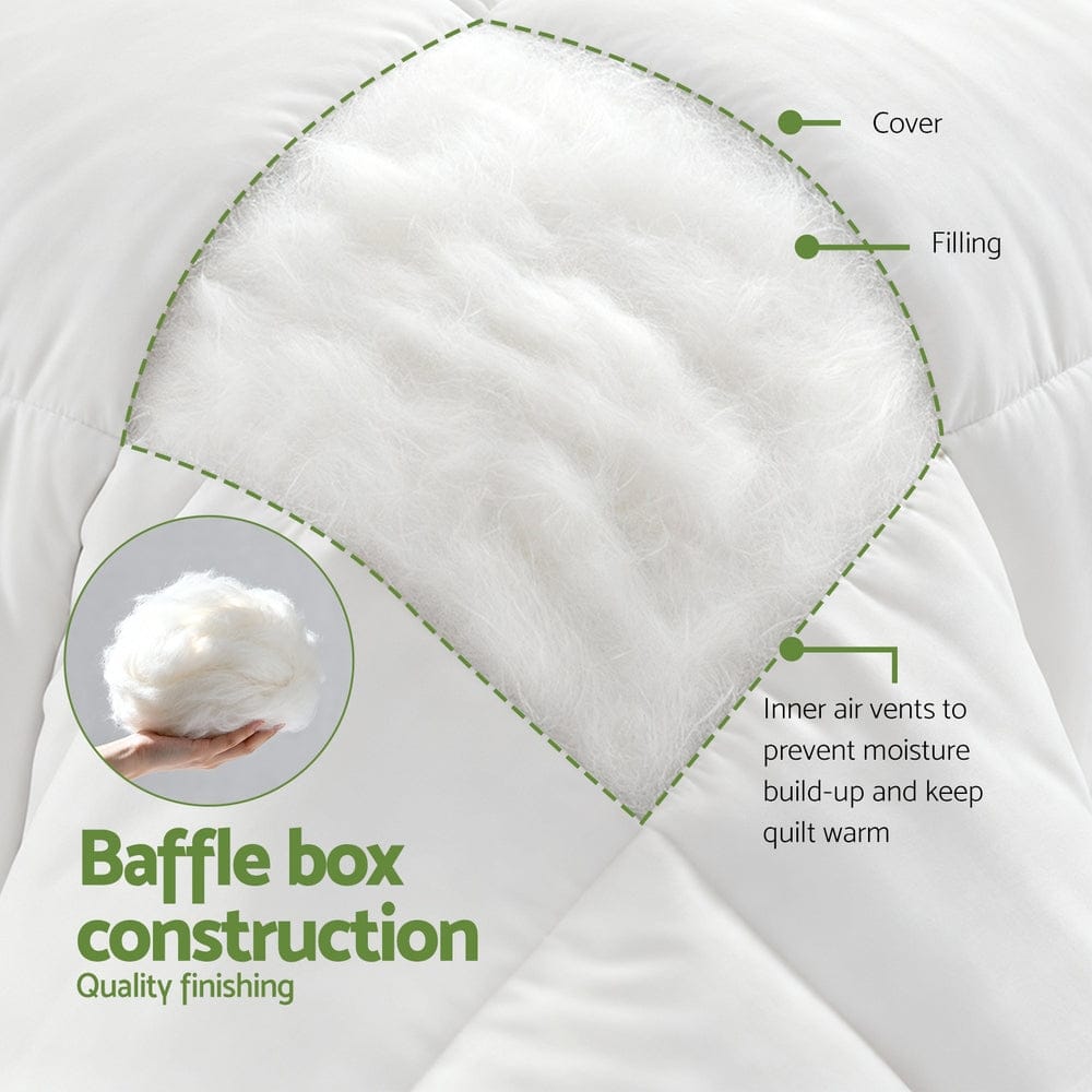 Giselle Bedding 200GSM Bamboo Quilt Summer Quilts All Season Doona Duvet Lightweight Super King - SportZone.co.nz