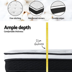 Giselle Bedding 21cm Mattress Euro Top Single - SportZone.co.nz