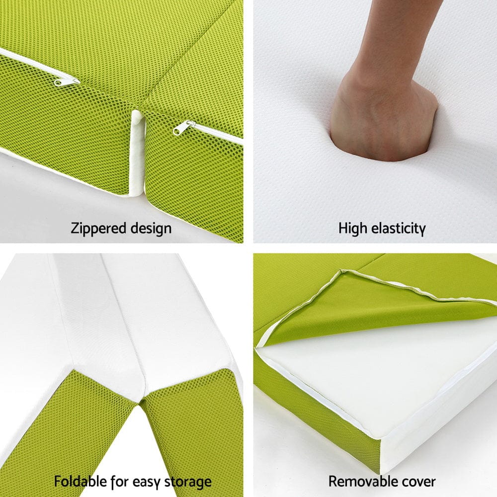 Giselle Bedding Foldable Mattress Folding Foam Single Green - SportZone.co.nz
