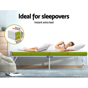 Giselle Bedding Foldable Mattress Folding Foam Single Green - SportZone.co.nz