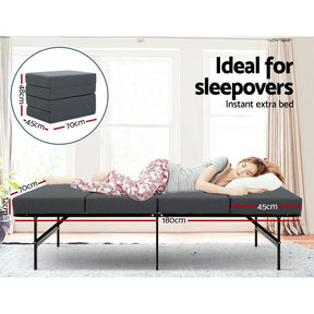 Giselle Bedding Foldable Mattress Folding Foam Single Grey - SportZone.co.nz