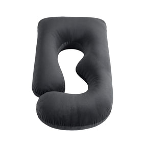 Giselle Bedding G-Shaped Pregnancy Pillow with Removable Cover Dark Grey - SportZone.co.nz