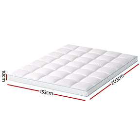 Giselle Bedding Mattress Topper Pillowtop Bamboo 10cm Queen - SportZone.co.nz