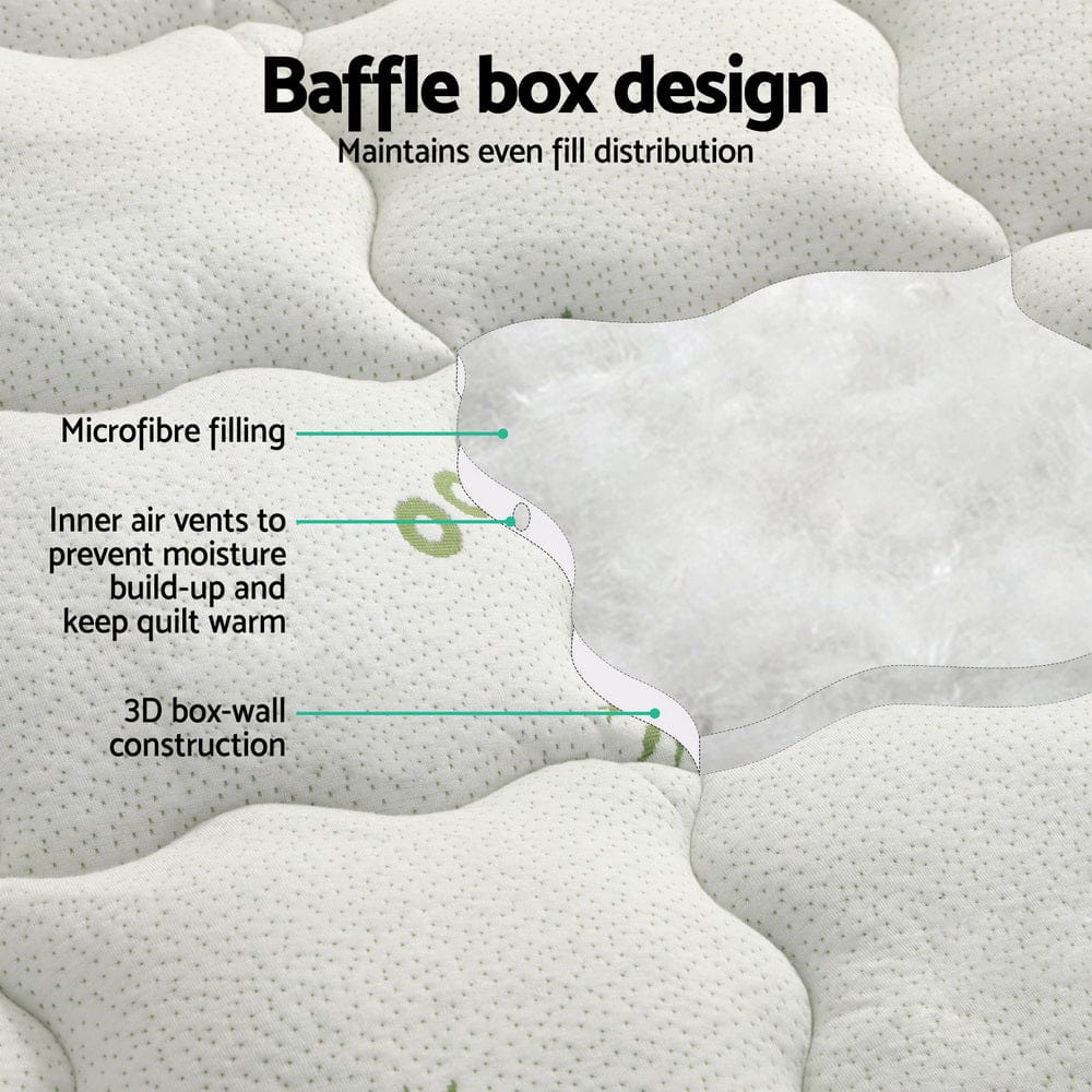 Giselle Bedding Mattress Topper Pillowtop Bamboo 7.5cm Queen - SportZone.co.nz