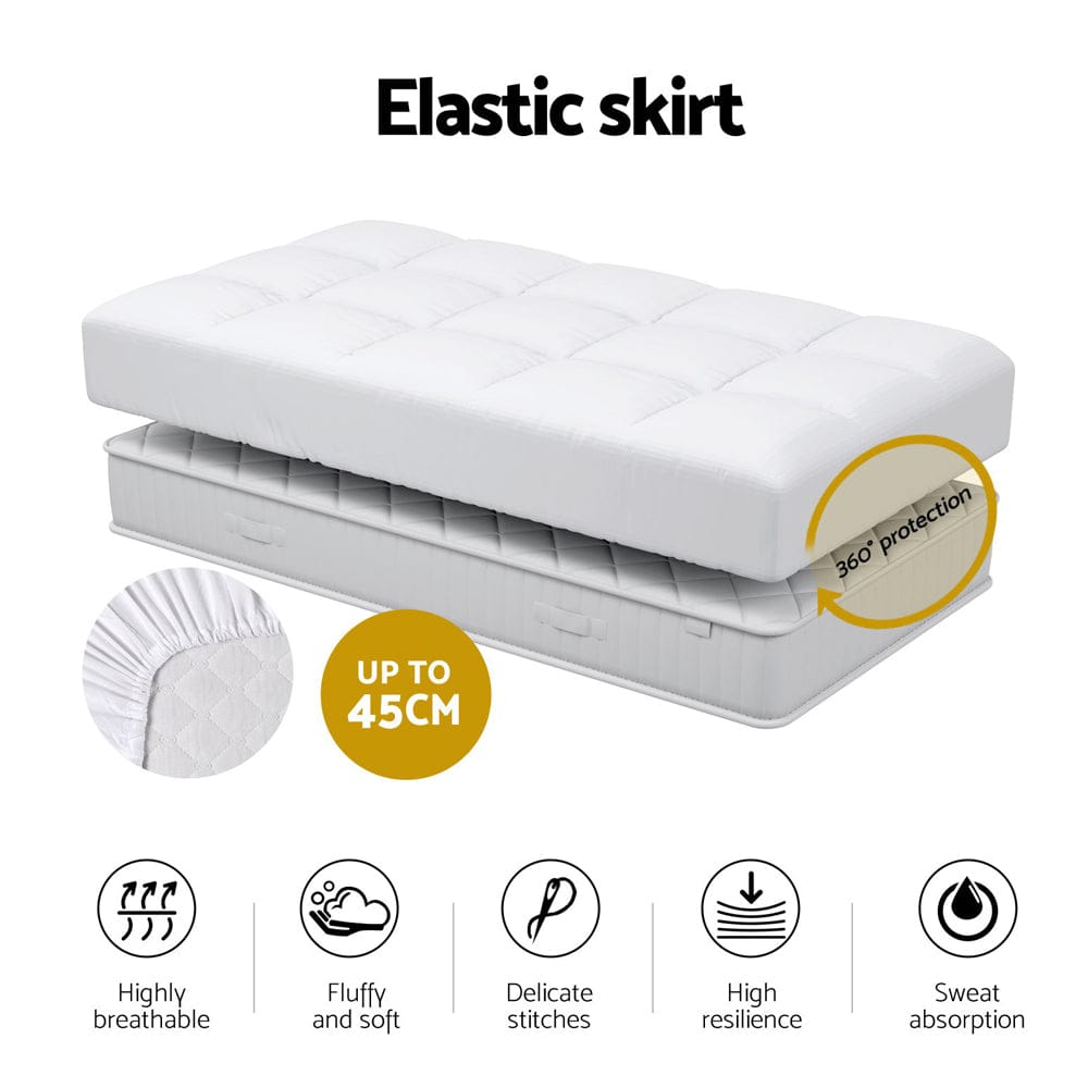 Giselle Bedding Mattress Topper Pillowtop Bamboo Cot - SportZone.co.nz
