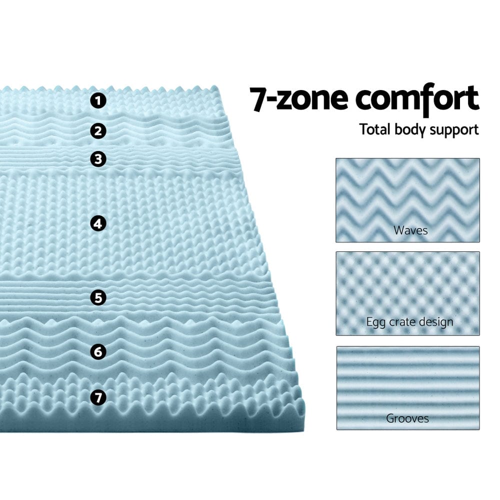 Giselle Bedding Memory Foam Mattress Topper 7 - Zone 5cm Double - SportZone.co.nz