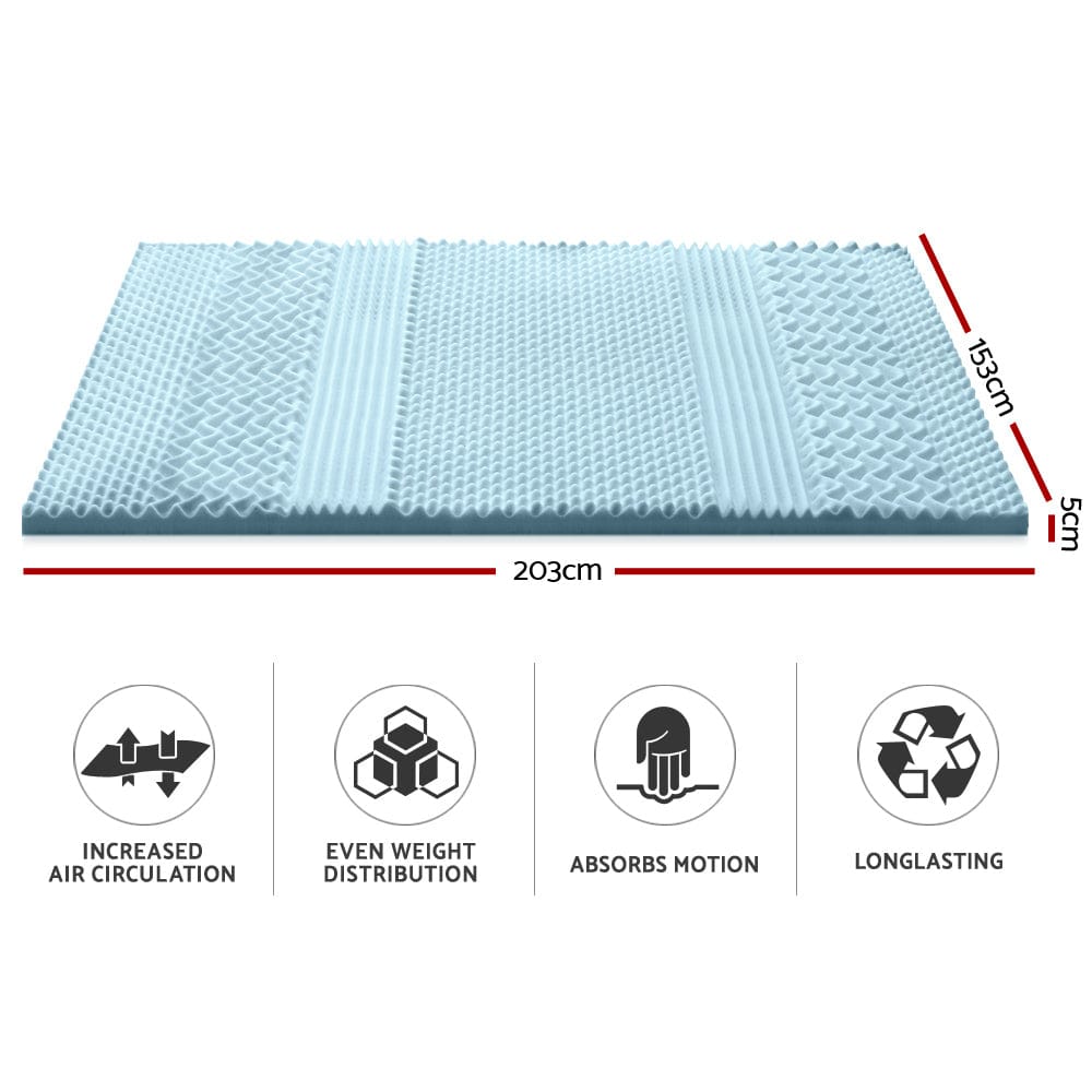 Giselle Bedding Memory Foam Mattress Topper 7 - Zone 5cm Queen - SportZone.co.nz