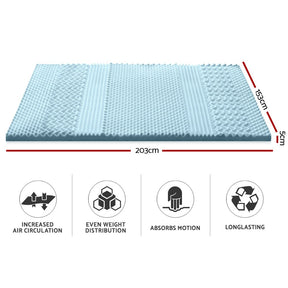 Giselle Bedding Memory Foam Mattress Topper 7 - Zone 5cm Queen - SportZone.co.nz