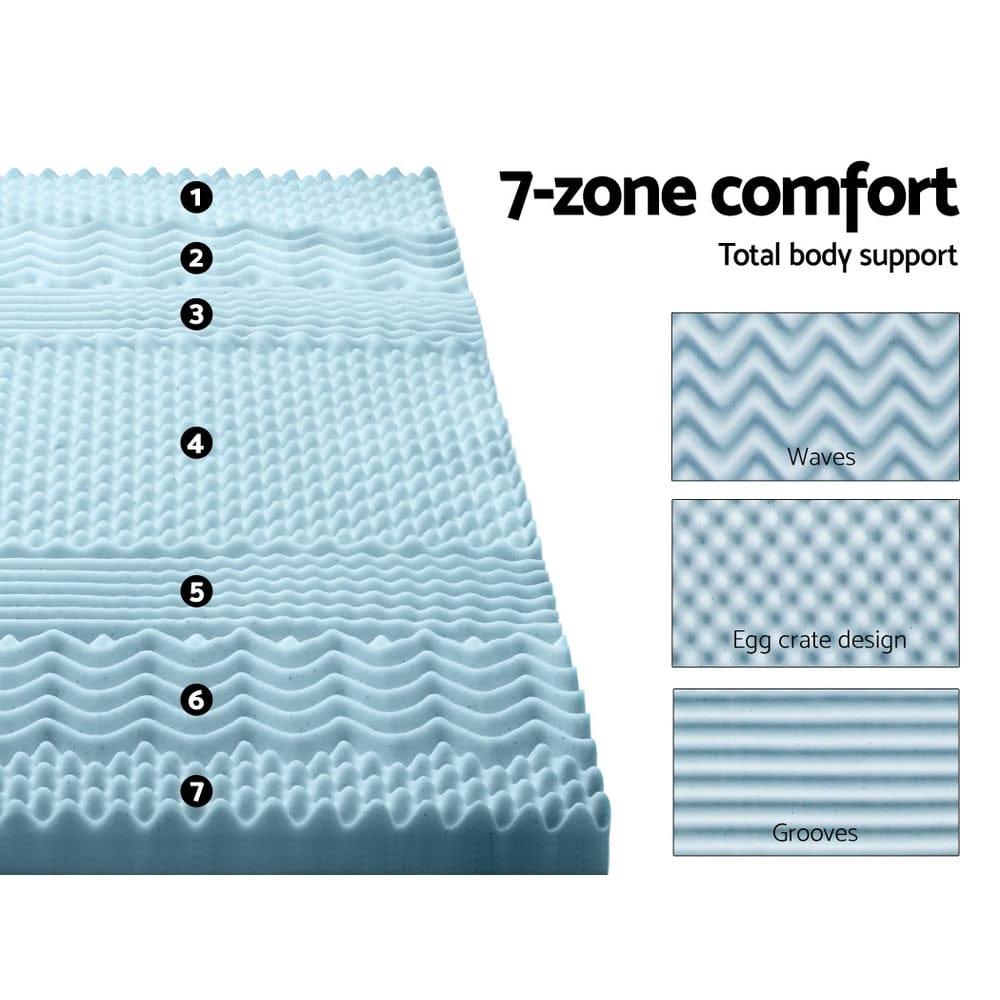 Giselle Bedding Memory Foam Mattress Topper 7 - Zone 8cm Single - SportZone.co.nz