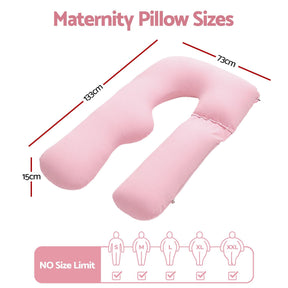 Giselle Bedding U-Shaped Pregnancy Pillow Cotton Cover Pink - SportZone.co.nz