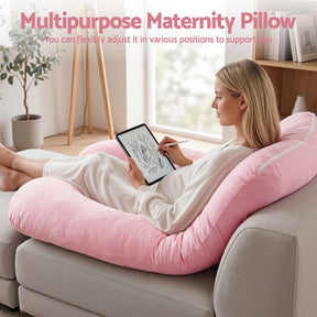 Giselle Bedding U-Shaped Pregnancy Pillow Cotton Cover Pink - SportZone.co.nz