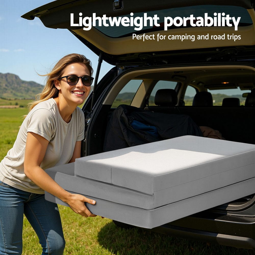 Giselle Foldable Mattress Folding Sofa Bed 4 - fold Sleeping Camping Cushion Mat - SportZone.co.nz
