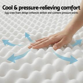 Giselle Single Mattress 20cm with Reinforced Edge Support Egg - Crate Foam - SportZone.co.nz