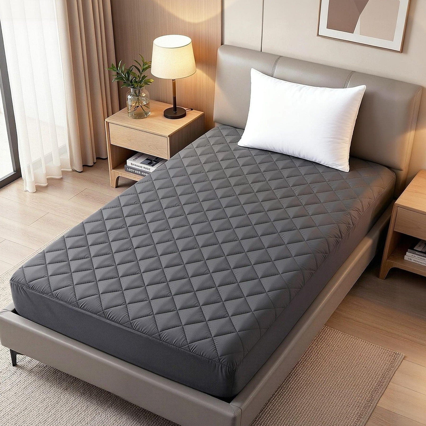 Giselle Water - Resistant Mattress Protector Microfiber 35cm 360° Fit Single - SportZone.co.nz