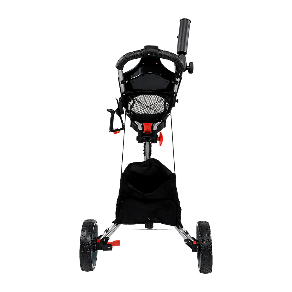 Golf Club Buggy Trolley Cart Compact Foldable 3 Wheel - SportZone.co.nz