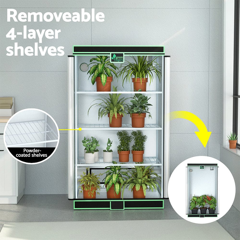 Green Fingers Grow Tent 100x60x180cm 4 Tiers Kits Hydroponics Indoor Grow System - SportZone.co.nz