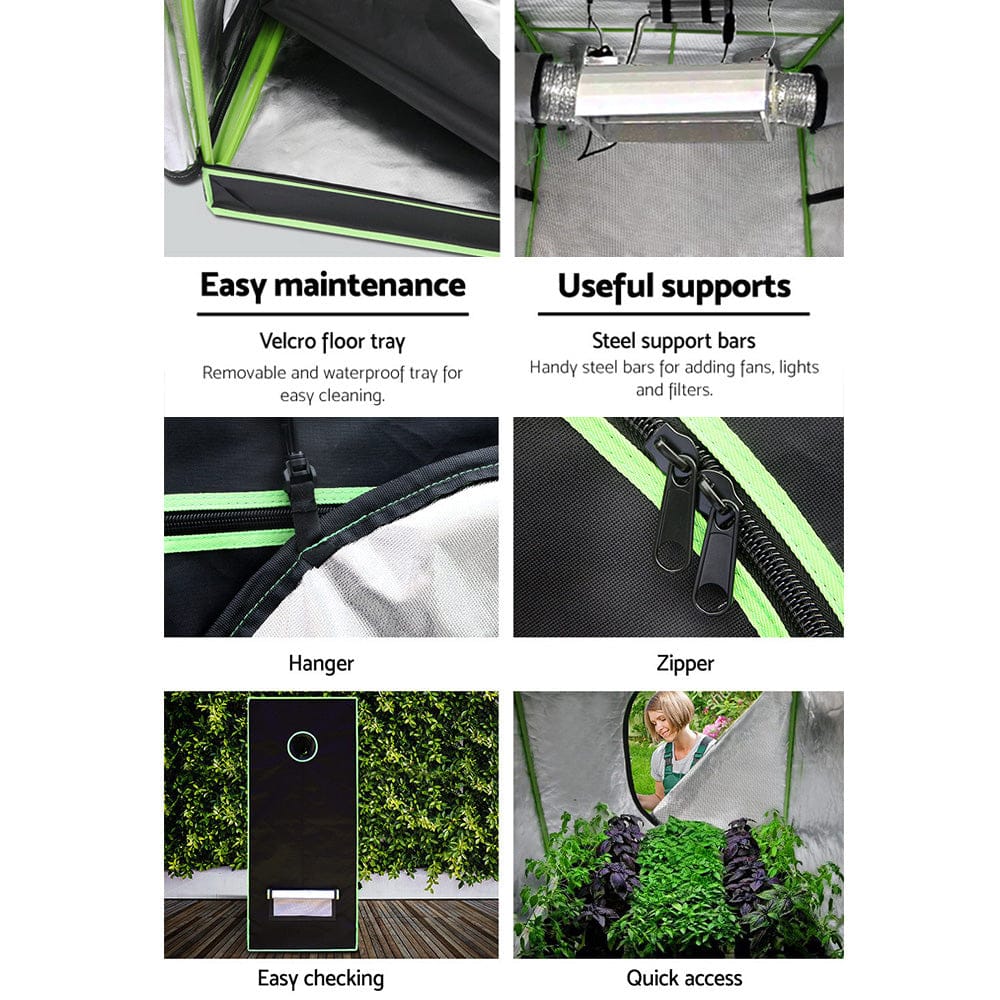 Green Fingers Grow Tent 60x60x140CM Hydroponics Kit Indoor Plant Room System - SportZone.co.nz