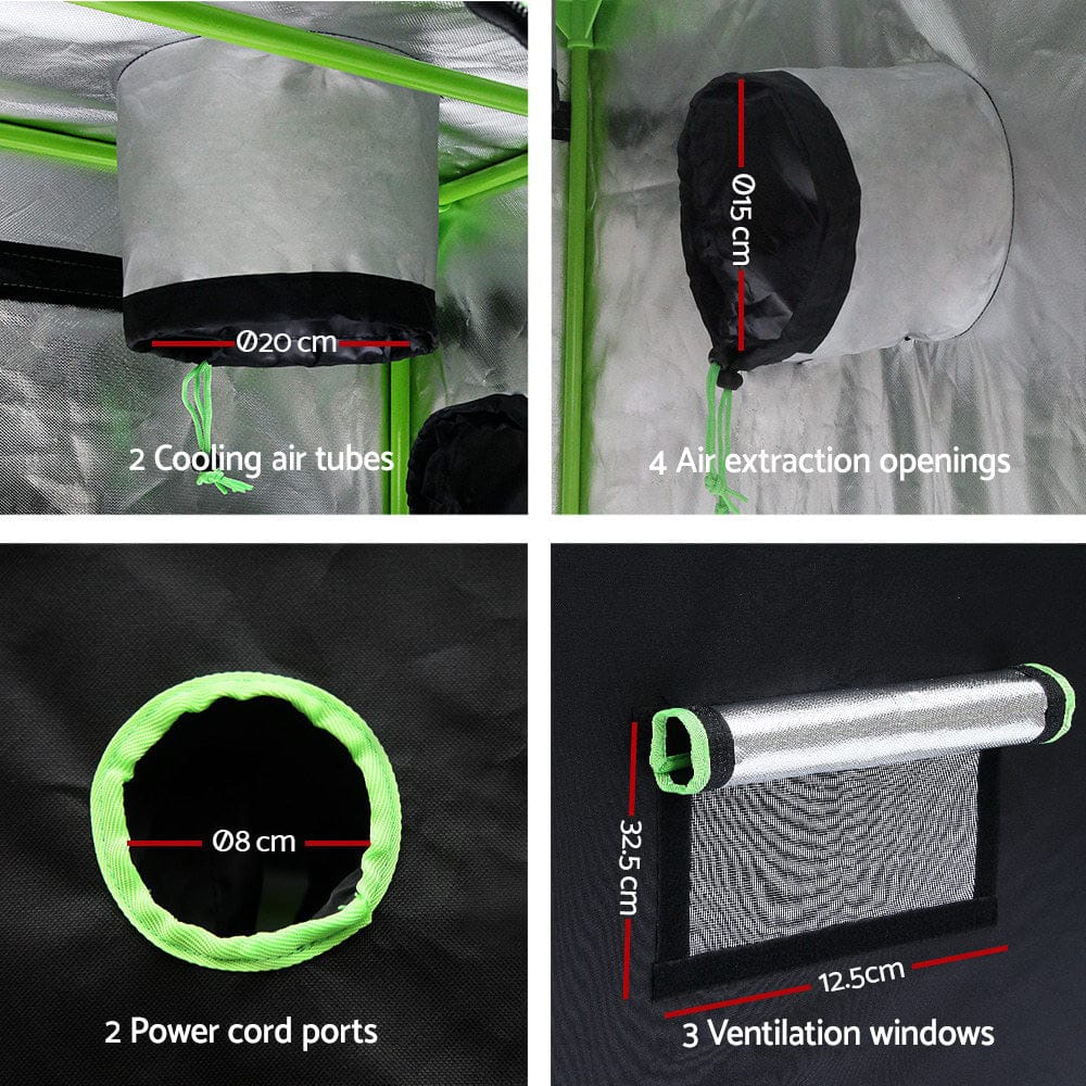 Green Fingers Grow Tent 80x80x160CM Hydroponics Kit Indoor Plant Room System - SportZone.co.nz