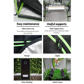 Green Fingers Grow Tent 90x50x160CM Hydroponics Kit Indoor Plant Room System - SportZone.co.nz
