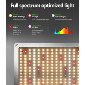 Green Fingers Grow Tent Light Kit 100x100x200CM 2200W LED Full Spectrum - SportZone.co.nz