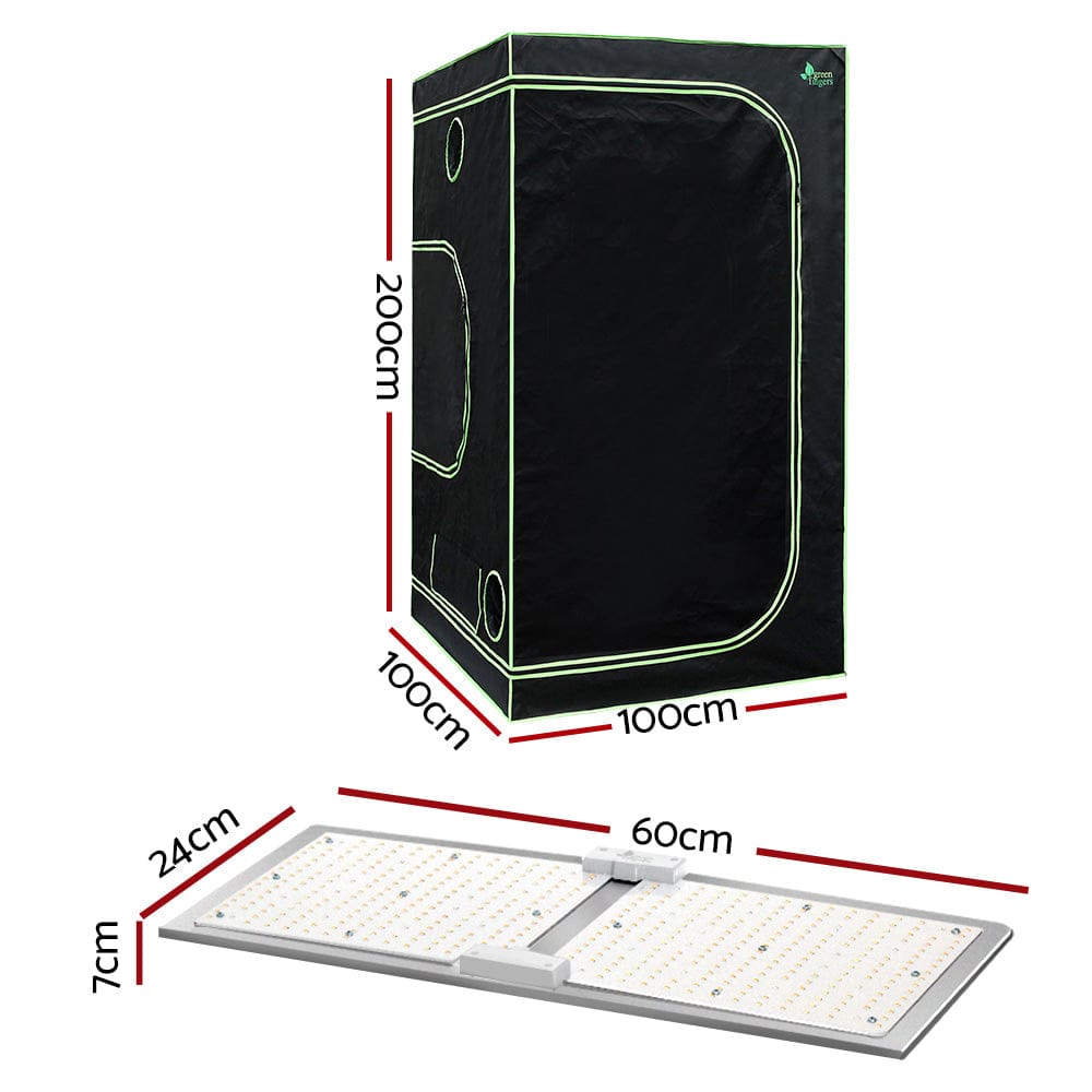 Green Fingers Grow Tent Light Kit 100x100x200CM 2200W LED Full Spectrum - SportZone.co.nz