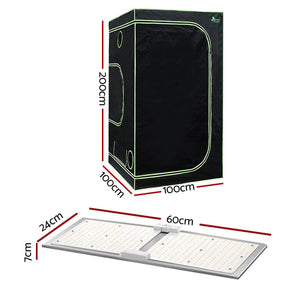 Green Fingers Grow Tent Light Kit 100x100x200CM 2200W LED Full Spectrum - SportZone.co.nz