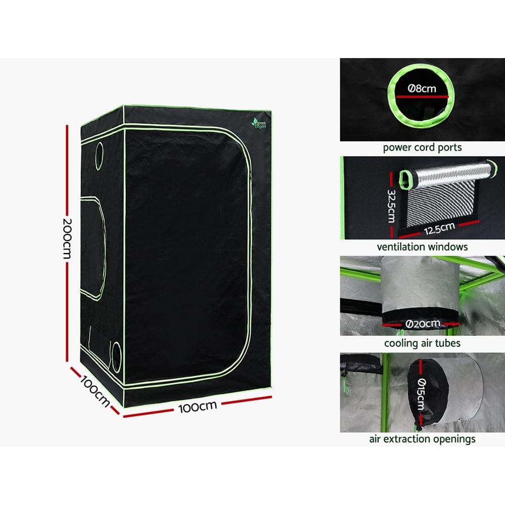 Green Fingers Grow Tent Light Kit 100x100x200CM 4500W LED Full Spectrum - SportZone.co.nz