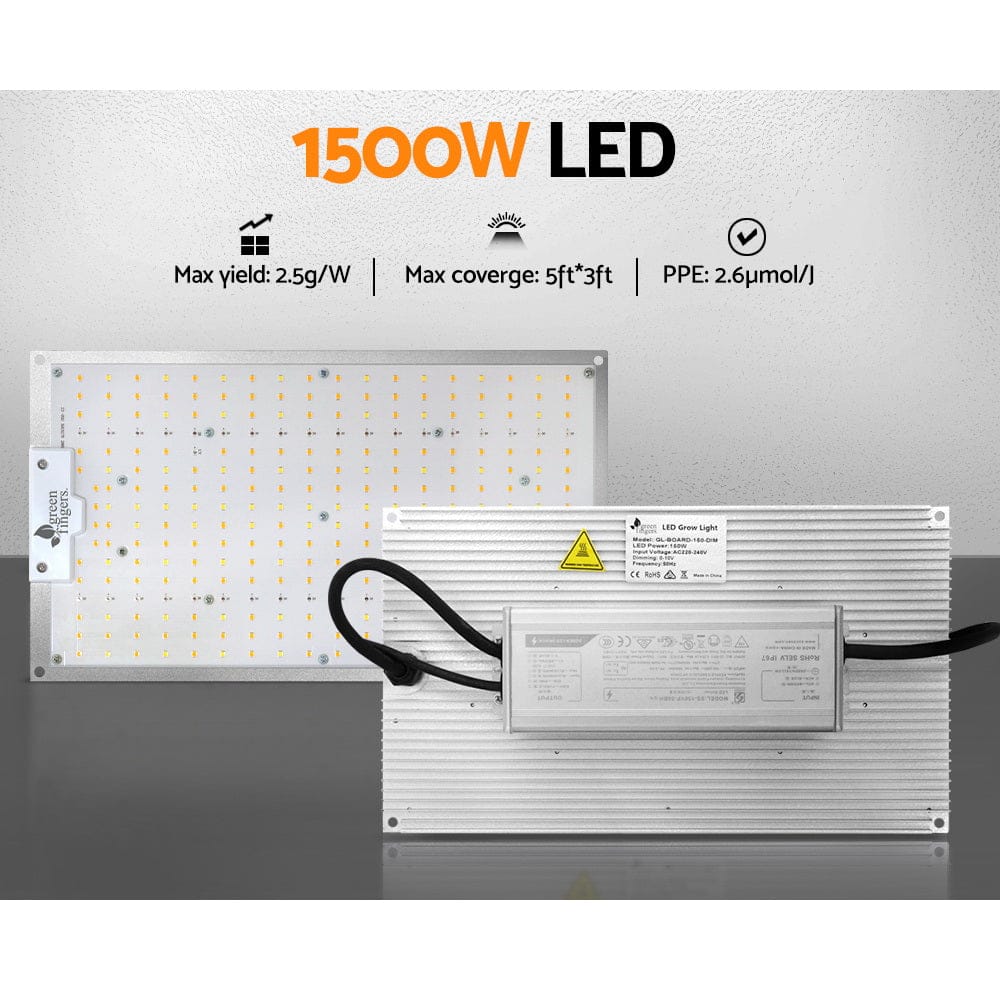 Green Fingers Max 1500W Grow Light LED Full Spectrum Indoor Plant All Stage Growth - SportZone.co.nz