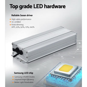 Green Fingers Max 3000W Grow Light LED Full Spectrum Indoor Plant All Stage Growth - SportZone.co.nz