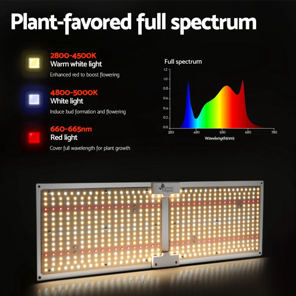 Green Fingers Max 3000W Grow Light LED Full Spectrum Indoor Plant All Stage Growth - SportZone.co.nz