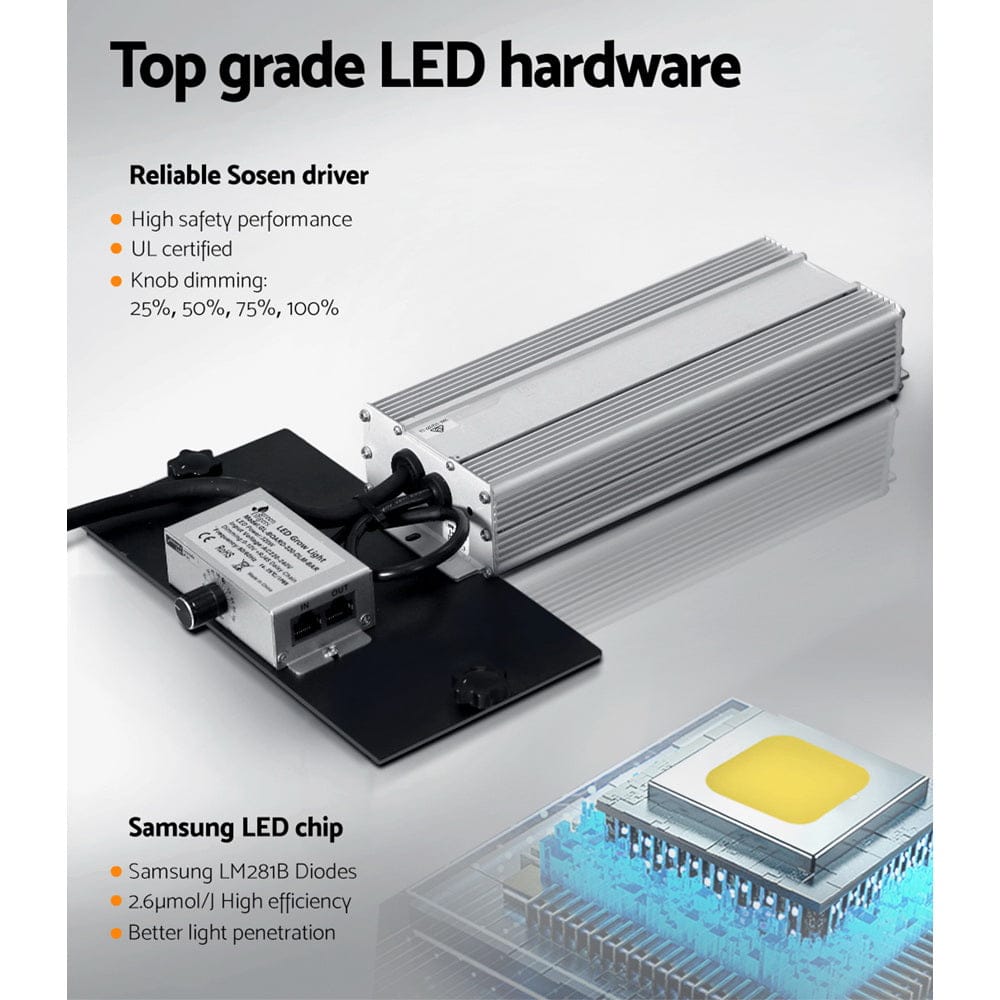 Green Fingers Max 3200W Grow Light LED Full Spectrum Indoor Plant All Stage Growth - SportZone.co.nz