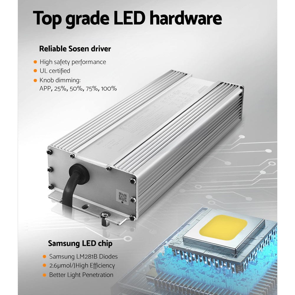 Green Fingers Max 4500W Grow Light LED Full Spectrum Indoor Plant All Stage Growth - SportZone.co.nz