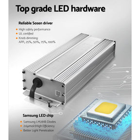 Green Fingers Max 4500W Grow Light LED Full Spectrum Indoor Plant All Stage Growth - SportZone.co.nz