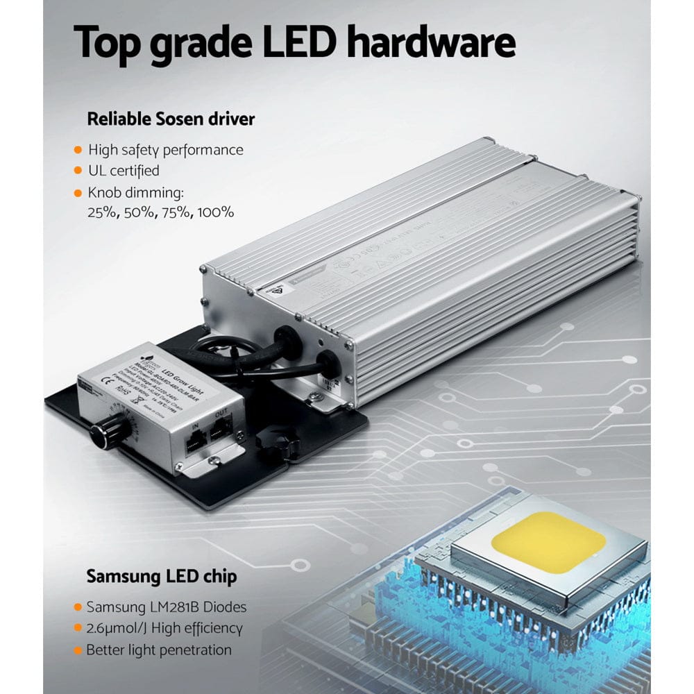 Green Fingers Max 4800W Grow Light LED Full Spectrum Indoor Plant All Stage Growth - SportZone.co.nz