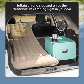 Grey Multi - Chamber Car Inflatable Air Mattress with Electric Pump & Pillows for Universal Backseat Sleeping and Camping(174 x 68 CM) - SportZone.co.nz