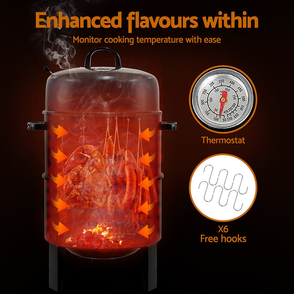 Grillz BBQ Grill 3 - In - 1 Charcoal Smoker - SportZone.co.nz
