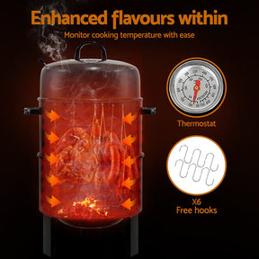 Grillz BBQ Grill 3 - In - 1 Charcoal Smoker - SportZone.co.nz