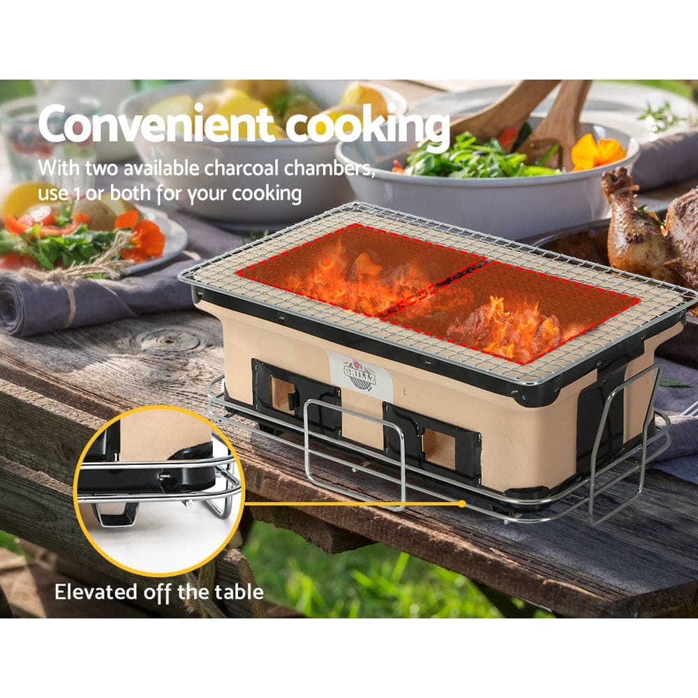 Grillz BBQ Grill Tabletop Charcoal Smoker - SportZone.co.nz