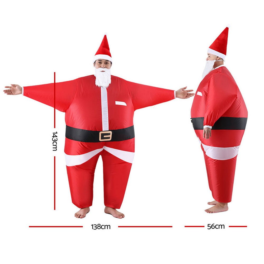 Inflatable Christmas Santa Claus Costume Adult Suit Blow Up Party Fancy Dress Xmas Cosplay - SportZone.co.nz