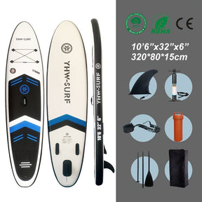Inflatable vertical paddle set for water sports and surfing-including air pump, paddle, rope, backpack, fin box and maintenance tools. - SportZone.co.nz