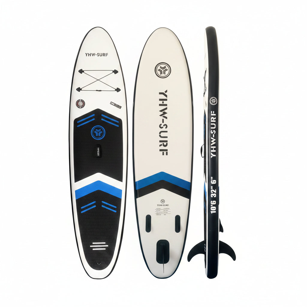 Inflatable vertical paddle set for water sports and surfing-including air pump, paddle, rope, backpack, fin box and maintenance tools. - SportZone.co.nz