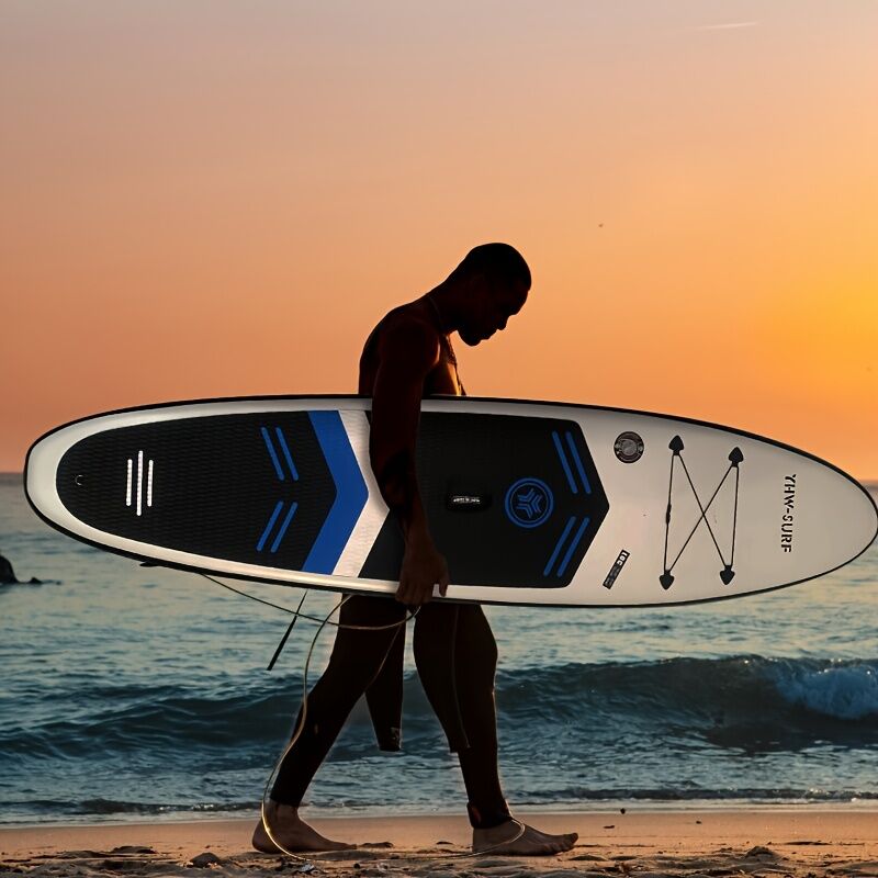 Inflatable vertical paddle set for water sports and surfing-including air pump, paddle, rope, backpack, fin box and maintenance tools. - SportZone.co.nz