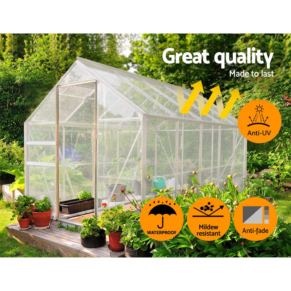 Instahut Tarp Tarpaulin 5x10m Canvas Heavy Duty Camping Cover Clear - SportZone.co.nz
