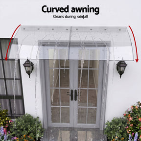 Instahut Window Door Awning 0.4mx2m Transparent - SportZone.co.nz