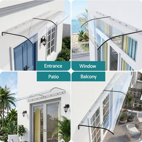 Instahut Window Door Awning 0.4mx2m Transparent - SportZone.co.nz