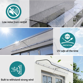 Instahut Window Door Awning 0.4mx2m Transparent - SportZone.co.nz